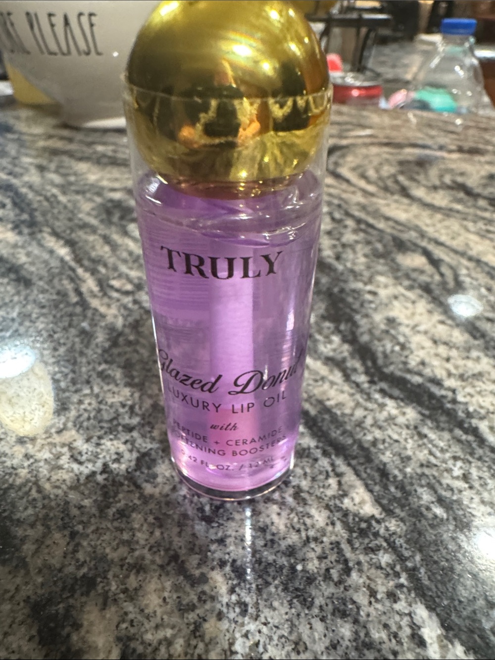 TRULY Glazed Donut Luxury Lip Oil - Purple with Gold Cap